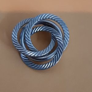 3 for $10 Silver swirl circles brooch pin